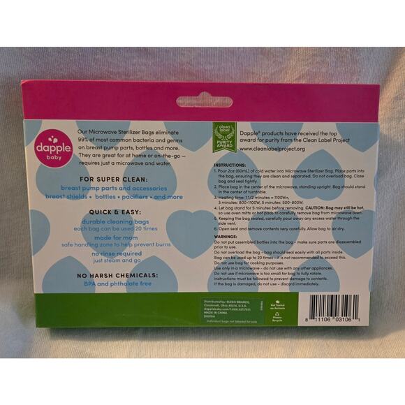 Microwave Sterilizer Bags Medela and Dapple Medela is New Dapple has 4 Bags - Picture 4 of 15
